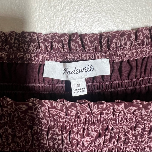 Madewell Womens Lucie Bubble-Sleeve Smocked Top in Cottage Garden Size Medium - Picture 5 of 10